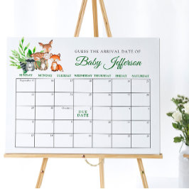Skogsdjur Baby Gissa Förfallodatum Kalender Poster