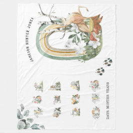 Skogsdjur | Baby Milestone Blanket Fleecefilt