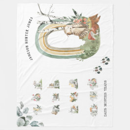 Skogsdjur | Baby Milestone Blanket Fleecefilt