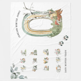 Skogsdjur | Baby Milestone Blanket Fleecefilt