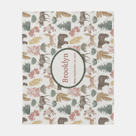 Skogsdjur Baby- Rustiska päron, rävar, Uggla Fleecefilt