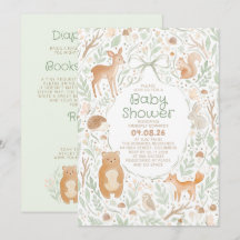 Skogsdjur Baby Shower Allt-i-ett
