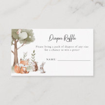 Skogsdjur Baby Shower Blöja Lotteri