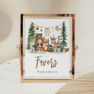 SkogsDjur Baby Shower Fördelar Tecken Poster