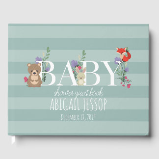 Skogsdjur Baby Shower Gästböcker
