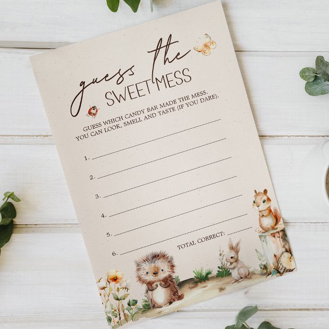 Skogsdjur Baby Shower gissar  spel Flygblad (Skapare uppladdad)