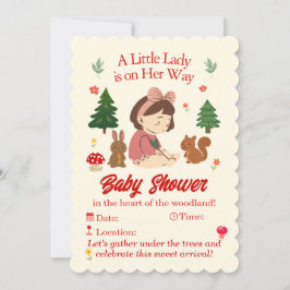 Skogsdjur Baby Shower Inbjudan