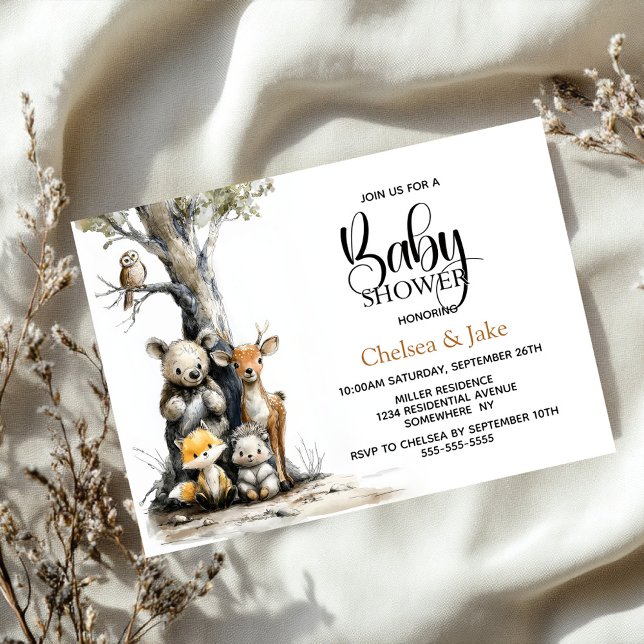 SkogsDjur Baby Shower Inbjudan (Skapare uppladdad)