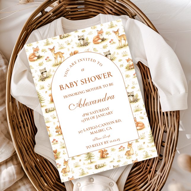 Skogsdjur Baby Shower Inbjudningar (Skapare uppladdad)