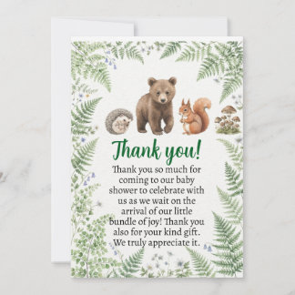 Skogsdjur baby shower inbjudningar