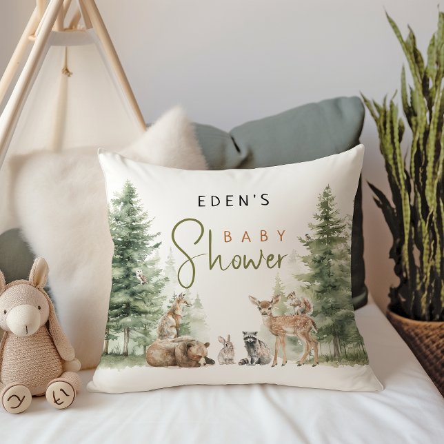 Skogsdjur Baby Shower Kudde (Skapare uppladdad)
