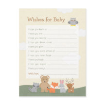Skogsdjur Baby Shower Önskningar för Bebis