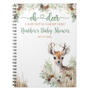 Skogsdjur Baby Shower Pojke Anteckningsbok