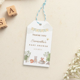 Skogsdjur Baby Shower Presentetikett