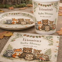 Skogsdjur Baby Shower Servetter