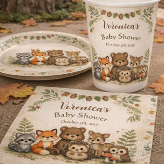 Skogsdjur Baby Shower Servetter