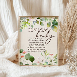 Skogsdjur Baby Shower Spel Tecken Poster