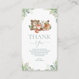 Skogsdjur Baby Shower Tack Tilläggskort
