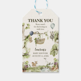 Skogsdjur Baby Shower Tacksamhetspresenter Presentetikett