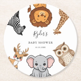 Skogsdjur Baby Shower Underlägg Papper Rund