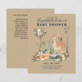 Skogsdjur Babyshower Inbjudan Storytime Woodland A