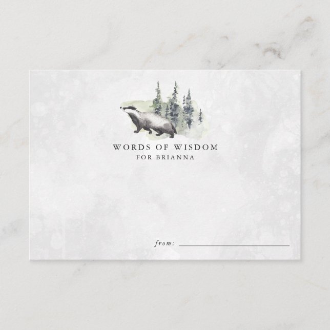 Skogsdjur - babyskårkort tilläggskort (Framsida)