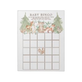 Skogsdjur, babyskor Bingo Game Anteckningsblock