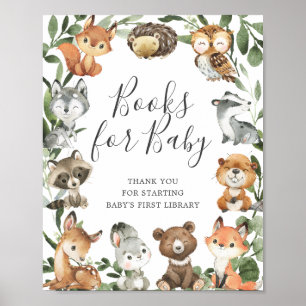Skogsdjur babyskor Bokar för Baby-tecken Poster
