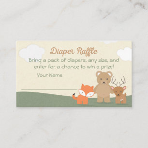 Skogsdjur Babyskor Diaper Raffle Biljett Tilläggskort