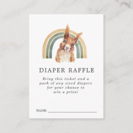 Skogsdjur - babyskor Diaper Raffle Biljett Tilläggskort