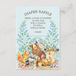 Skogsdjur Babyskor Diaper Raffle Biljett Tilläggskort