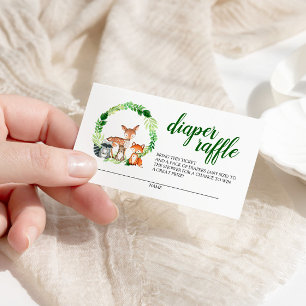 Skogsdjur Babyskor Diaper Raffle Tilläggskort