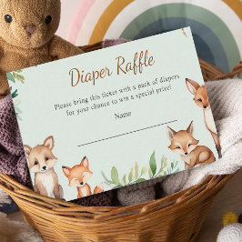 Skogsdjur Babyskor Diaper Raffle Tilläggskort