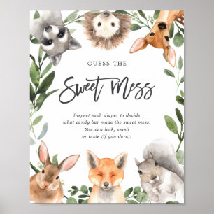 Skogsdjur Babyskor gissar att Baby mat Poster
