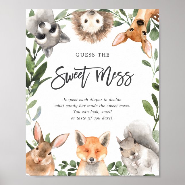 Skogsdjur Babyskor gissar att Baby mat Poster (Framsidan)