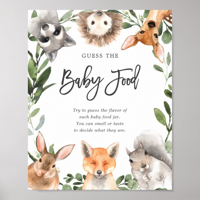 Skogsdjur Babyskor gissar att Baby mat Poster (Framsidan)
