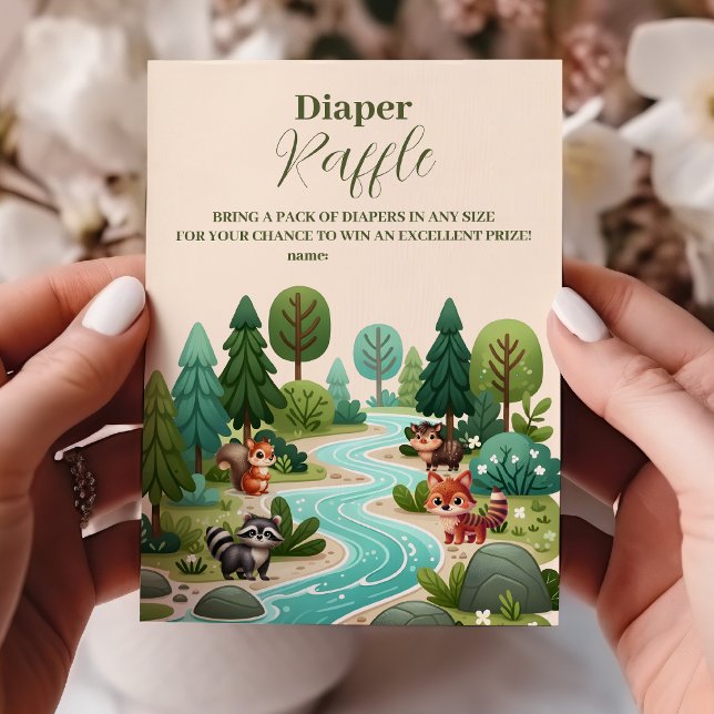 Skogsdjur Babyskor Raffle Diapper Tilläggskort (Skapare uppladdad)