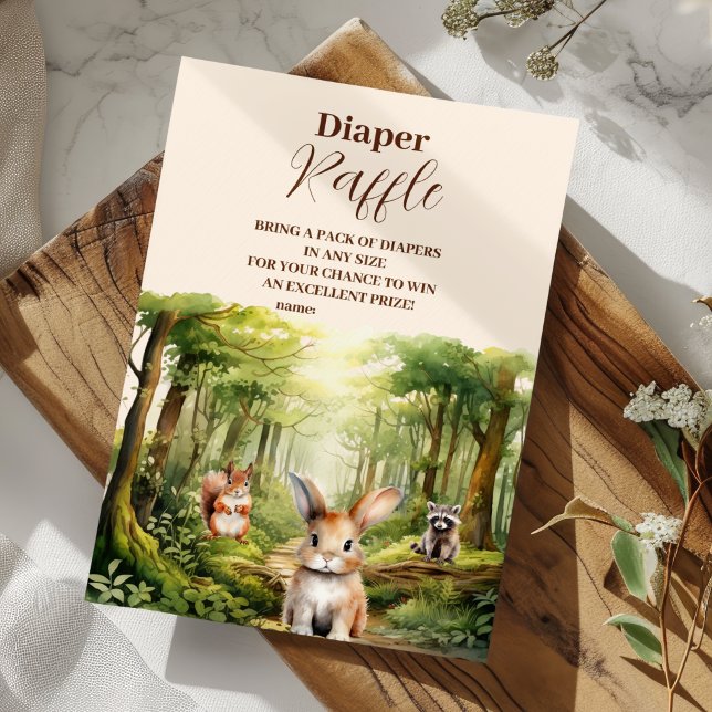 Skogsdjur Babyskor Raffle Diapper Tilläggskort (Skapare uppladdad)