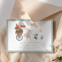 Skogsdjur Band Parad Cute Baby Shower
