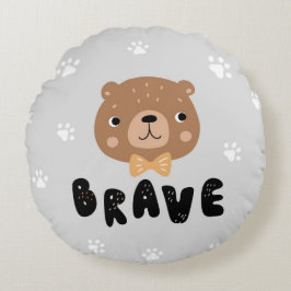 Skogsdjur Bear Nursery Decor Rund Kudde