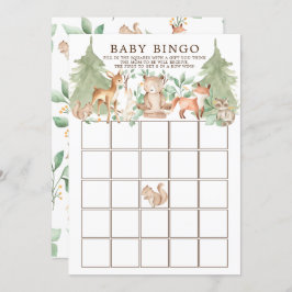 Skogsdjur BINGO Baby Shower Game Inbjudningar