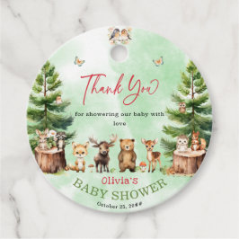 Skogsdjur Blåblommor Babykläder Gåvor Etiketter