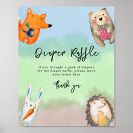 Skogsdjur - blöja lotteri spel poster