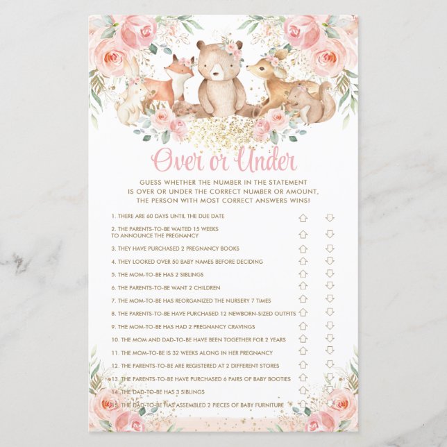 Skogsdjur  Blommigt över eller under spel (Framsida)