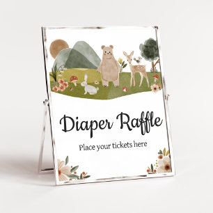 Skogsdjur Boho Baby Shower Raffle Poster