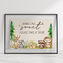 Skogsdjur Boho Babyfirande Favoritskylt Poster