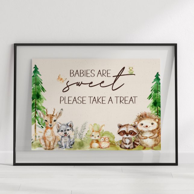 Skogsdjur Boho Babyfirande Favoritskylt Poster (Skapare uppladdad)