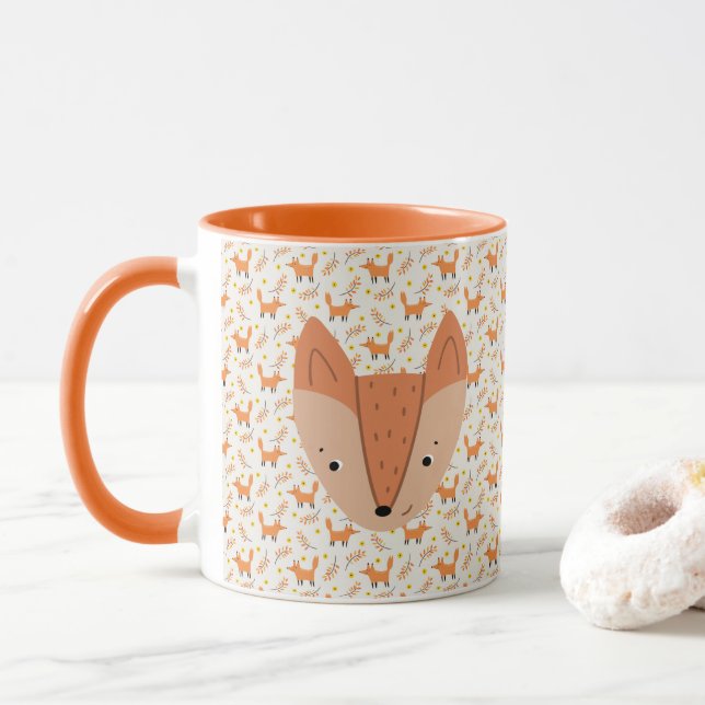 Skogsdjur Boho Design Fox Mugg (Med munk)