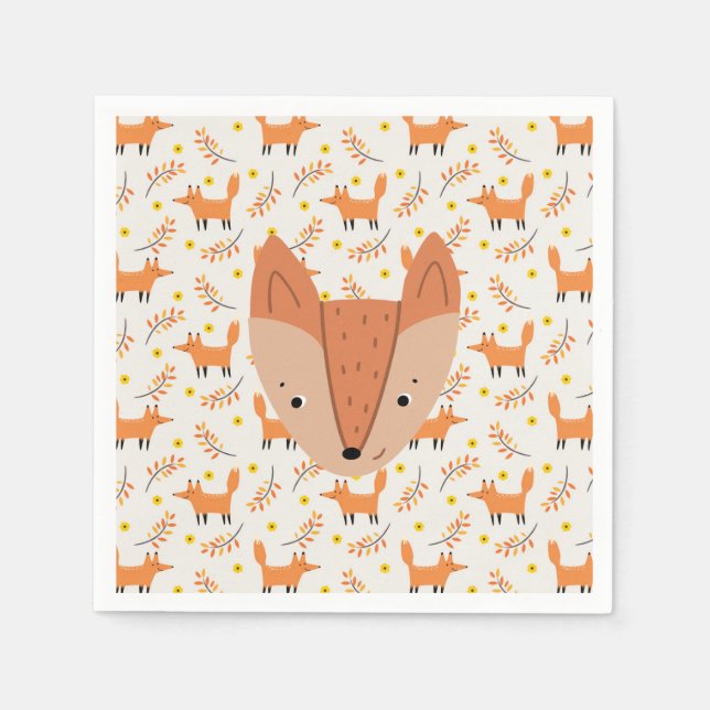 Skogsdjur Boho Design Fox Pappersservett (Framsidan)