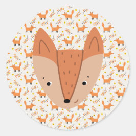 Skogsdjur Boho Design Fox Runt Klistermärke